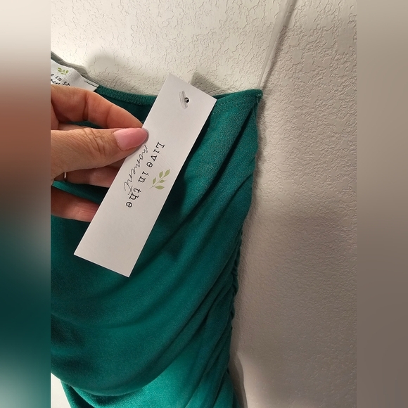 Live In The Moment Teal One-Shoulder Bodysuit Women's Size Large NWT - Picture 5 of 8